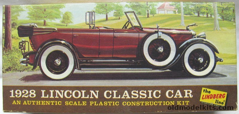 Lindberg 1/32 1928 Lincoln Model L Sport Touring Car With Body By Locke, 6010-100 plastic model kit